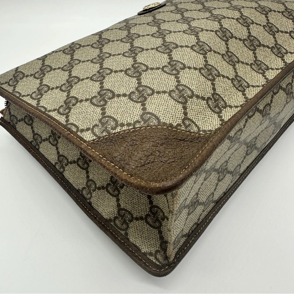 #34. Vintage Gucci Supreme Clutch GG Canvas Bag Authentic - Picture 8 of 14
